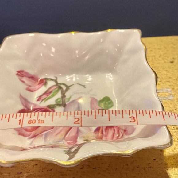 3 For $25 Roslyn Fine Bone China  Magnolia Trinket Dish - Picture 5 of 5